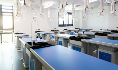 Modern chemistry laboratory of the school