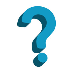 Naklejka premium 3D Question Mark Icon – Help, FAQ and Information Symbol