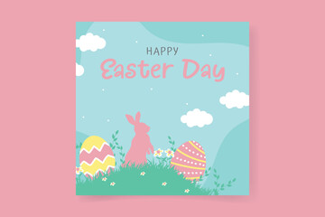 Flat Easter celebration background template