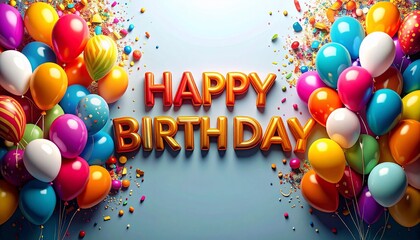 お誕生日おめでとう・HappyBirthday背景・バルーン