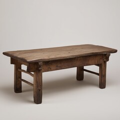 Rustic Wooden Coffee Table: Vintage Charm and Natural Woodcraft
