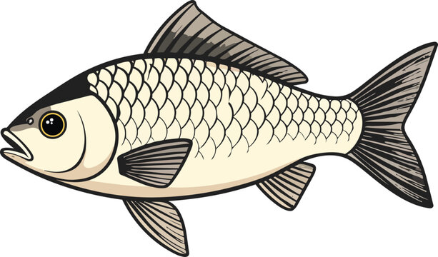 catla fish eps file, no background