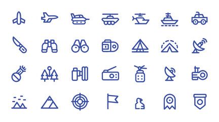Fototapeta premium Vector line icon set for contact lens care and eye health. Includes symbols for lenses, cleaning, solution, eye exam, and vision. Simple black outline design.