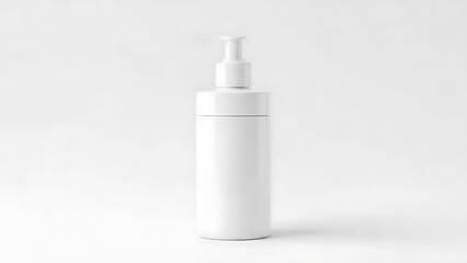 White plastic cosmetic dispenser bottle pump 2