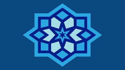 Blue geometric star pattern