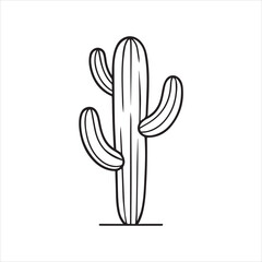 Obraz premium One line drawing of cactus line art vecto