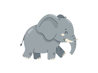 Fototapeta premium Smiling grey elephant walking