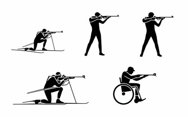 Fototapeta premium Precision in Silhouette: A captivating illustration series showcasing athletes engaged in the art of precision and focus.