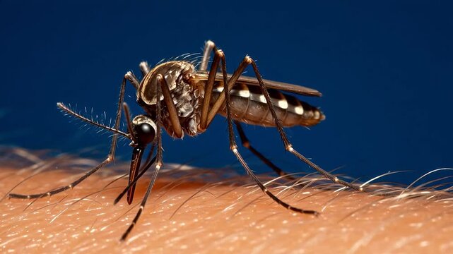 Mosquito on human skin