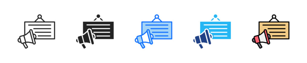 Hr Announcement Icon Set Multiple Style Collection