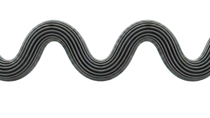 Abstract Black Corrugated Wave on White Background
