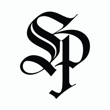 Elegant SP Monogram One Line Logo - Luxury Script Letter Design