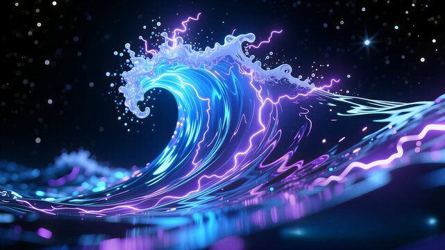 4K Wallpaper of electric waves for dekstop