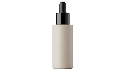 White cosmetic bottle with black dropper cap white bottle black cap skincare