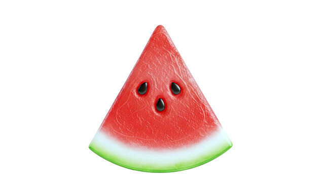 Realistic Watermelon Slice with Seeds