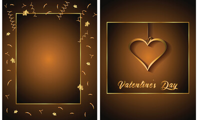 Background with greeting cards in the shape of hearts and love, for Happy Valentine's Day.