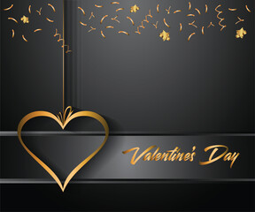 Background with greeting cards in the shape of hearts and love, for Happy Valentine's Day.
