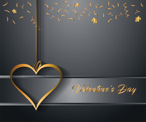 Background with greeting cards in the shape of hearts and love, for Happy Valentine's Day.