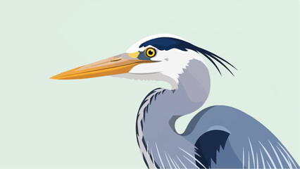 Fototapeta premium Close-up, stylized portrait of a blue heron's head and neck