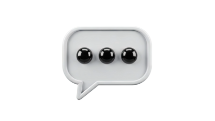 3D Chat Bubble with Three Dots