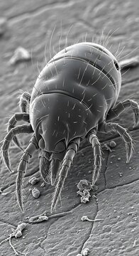 Dust Mite Close-Up - Microscopic View of a Common Household Allergen.