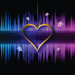 Disco club Valentine's day flyer with colorful elements. Ideal for poster and music background.