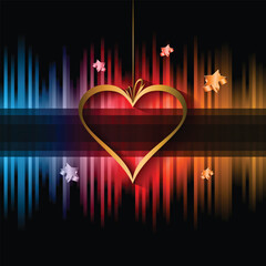 Disco club Valentine's day flyer with colorful elements. Ideal for poster and music background.