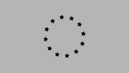 Obraz premium Circle of twelve black stars on gray background symbol