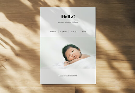 Baby Birth Stats Card