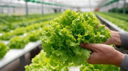 Fresh Lettuce in Greenhouse Farm - Organic Harvest