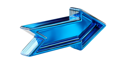 Futuristic Industrial Blue Arrow Indicating Progress and Forward Motion