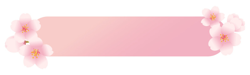 桜の花で装飾されたフレーム素材。