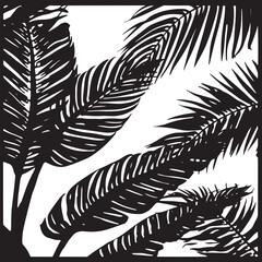 Obraz premium Monster Leaf Silhouette Art Bundle CollectionBotanical Leaf Silhouettes Black Nature SetTropical and Garden Leaf Silhouette Bundle