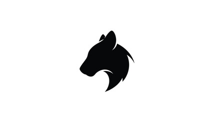Obraz premium a striking black wolf head profile design bold and simple silhouette