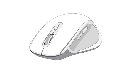 Modern white wireless computer mouse for digital work and office productivity.