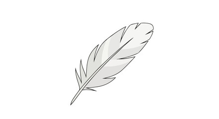 Obraz premium White Feather Illustration - Soft, Light Bird Plumage Graphic Element on White Background