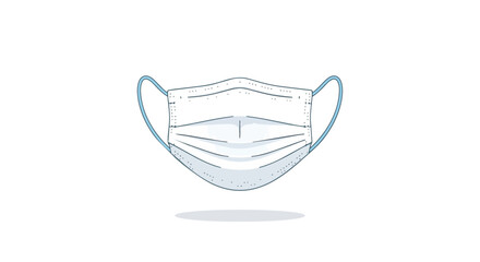 White medical face mask illustration for health protection and virus prevention
