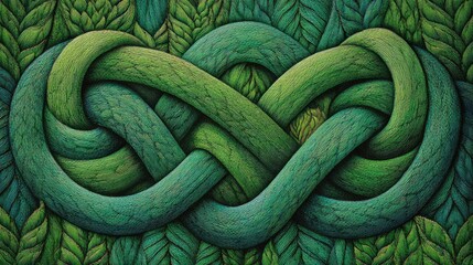 Intricate Green Infinity Symbol Pattern