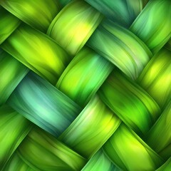 Intricate Green Woven Pattern Design