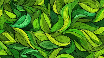 Abstract Green Leaf Pattern Background