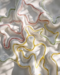 Abstract Colorful Lines On White Surface