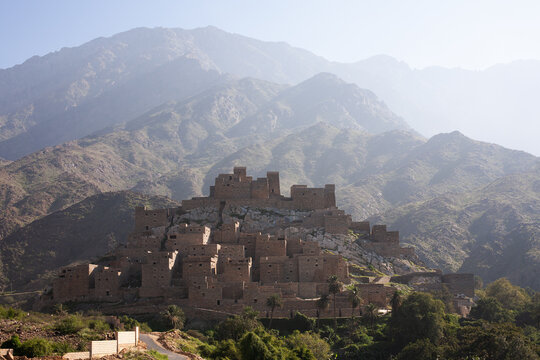 Thee Ain Heritage Village in the Al-Baha Region, Saudi Arabia