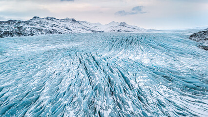 View of massive Vatnajökull Glacier in Iceland, climate change