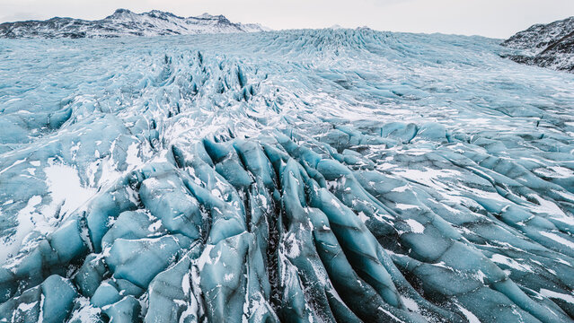 Aerial view of Vatnaj&ouml;kull ice sheet and glacier, Iceland