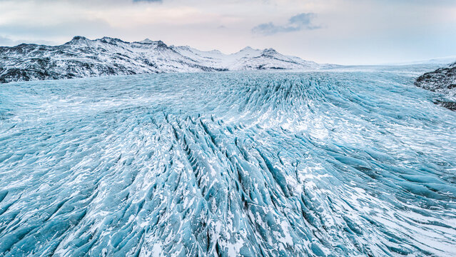 View of massive Vatnaj&ouml;kull Glacier in Iceland, climate change