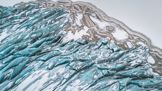 View of tip of glacier where it melts into the sea