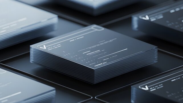 Dark themed close-up of digital card on grid representing ats checker concept, resume parsing, compatibility scoring and applicant tracking automation.