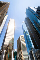 Low angle view of modern office buildings