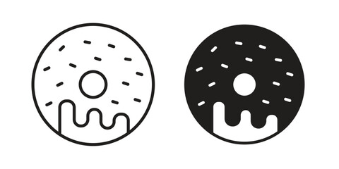 Fototapeta premium Donut icon concept template. linear or solid icon collection