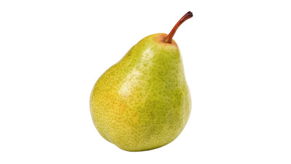 Green pear with clear details and simple features  isolated on transparent background	